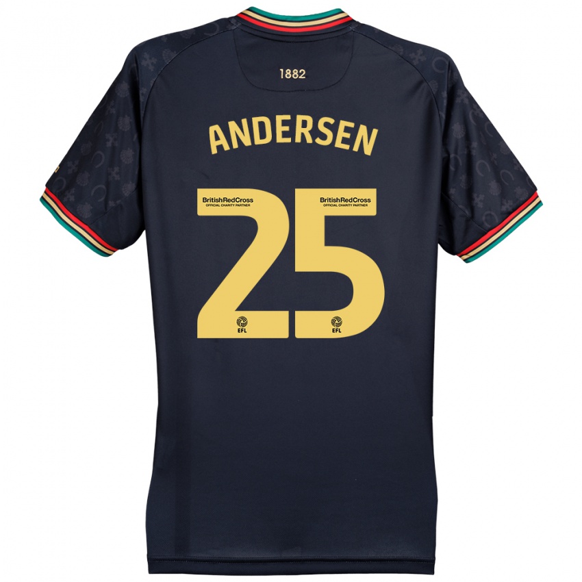 Bambino Maglia Lucas Andersen #25 Blu Navy Scuro Kit Gara Away 2024/25 Maglietta