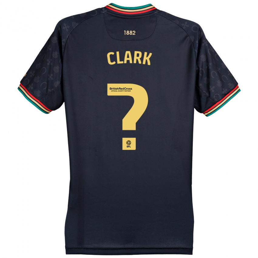 Bambino Maglia Conor Clark #0 Blu Navy Scuro Kit Gara Away 2024/25 Maglietta