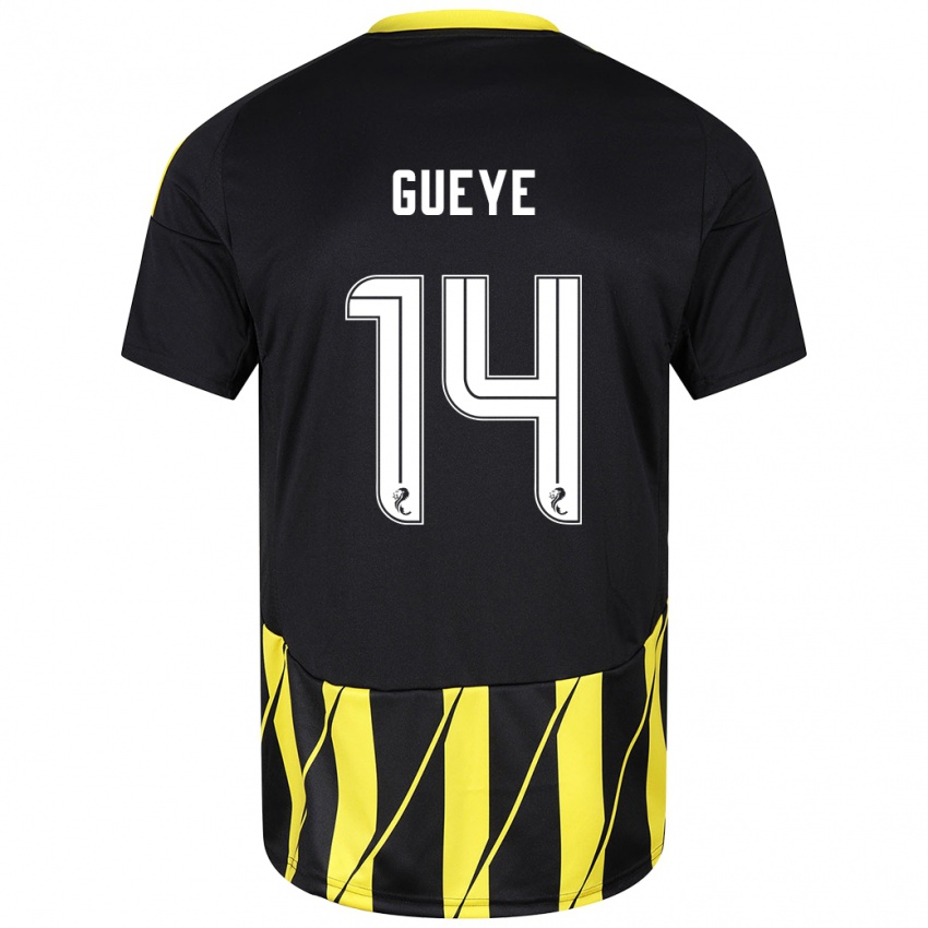 Bambino Maglia Pape Habib Gueye #14 Nero Giallo Kit Gara Away 2024/25 Maglietta