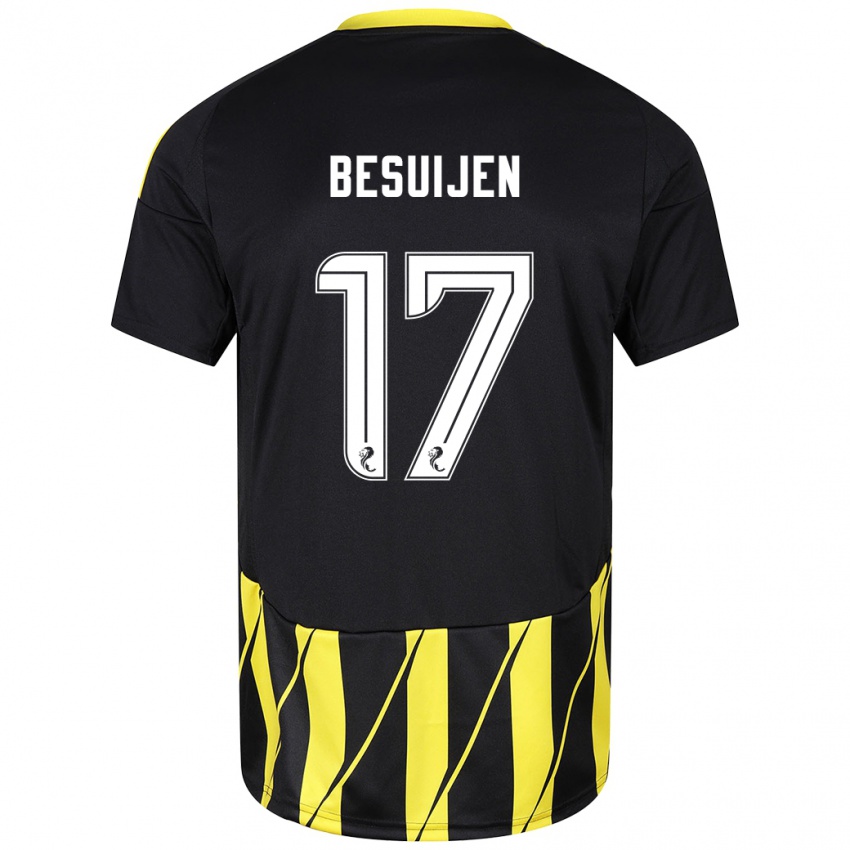 Bambino Maglia Vicente Besuijen #17 Nero Giallo Kit Gara Away 2024/25 Maglietta