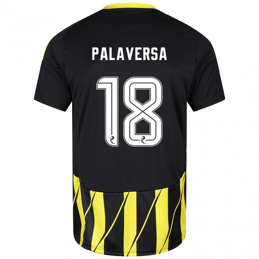 Bambino Maglia Ante Palaversa #18 Nero Giallo Kit Gara Away 2024/25 Maglietta