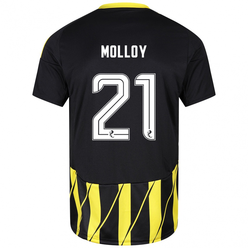 Bambino Maglia Gavin Molloy #21 Nero Giallo Kit Gara Away 2024/25 Maglietta