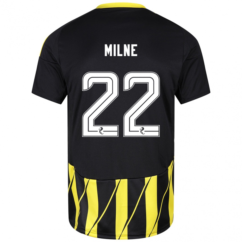 Bambino Maglia Jack Milne #22 Nero Giallo Kit Gara Away 2024/25 Maglietta