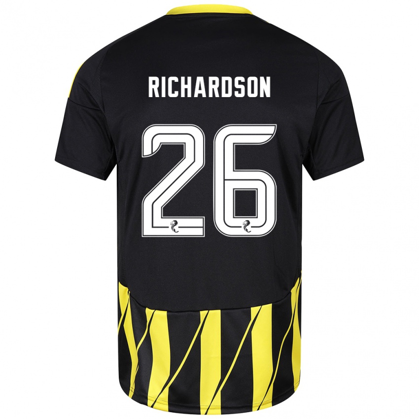 Bambino Maglia Jayden Richardson #26 Nero Giallo Kit Gara Away 2024/25 Maglietta