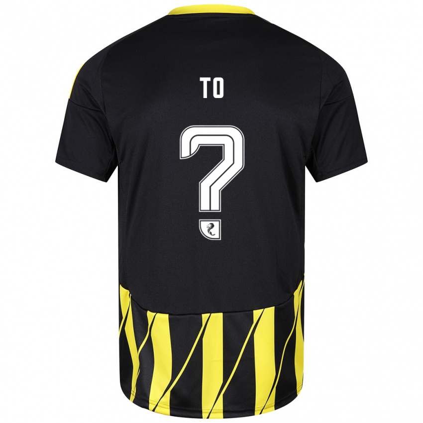 Bambino Maglia Zack To #0 Nero Giallo Kit Gara Away 2024/25 Maglietta