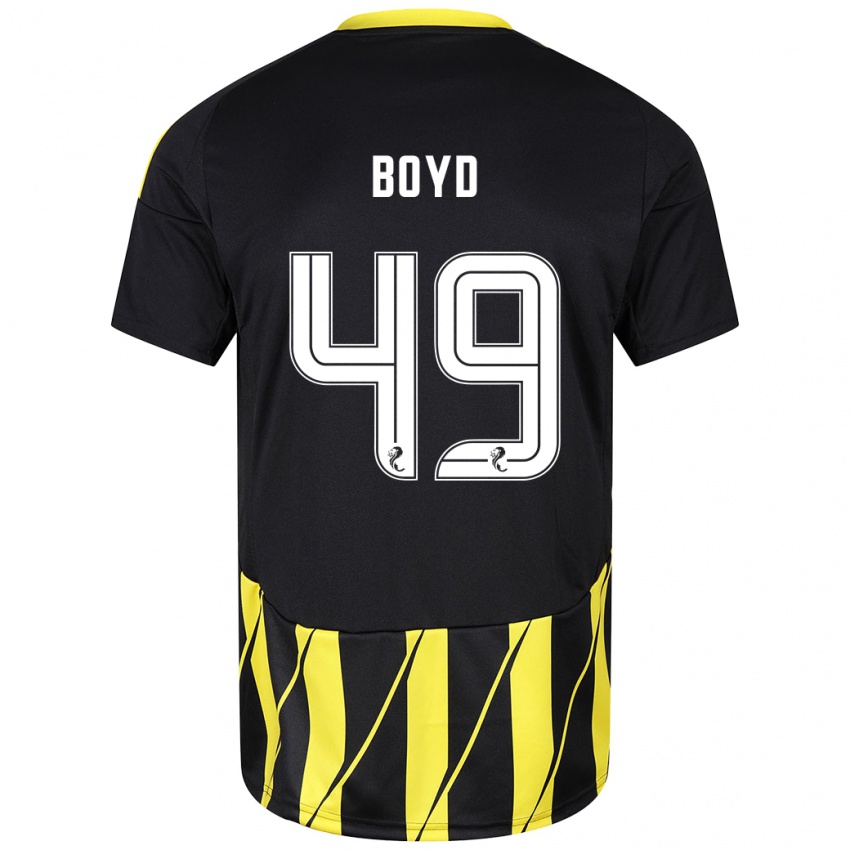 Bambino Maglia Fletcher Boyd #49 Nero Giallo Kit Gara Away 2024/25 Maglietta