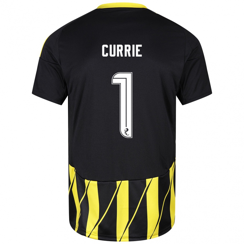 Bambino Maglia Jennifer Currie #1 Nero Giallo Kit Gara Away 2024/25 Maglietta