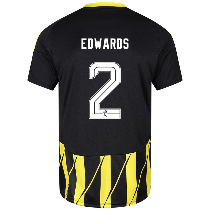 Bambino Maglia Lois Edwards #2 Nero Giallo Kit Gara Away 2024/25 Maglietta