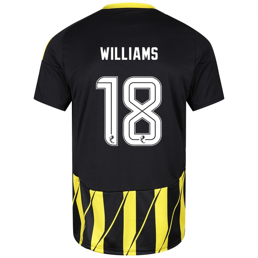 Bambino Maglia Rhys Williams #18 Nero Giallo Kit Gara Away 2024/25 Maglietta