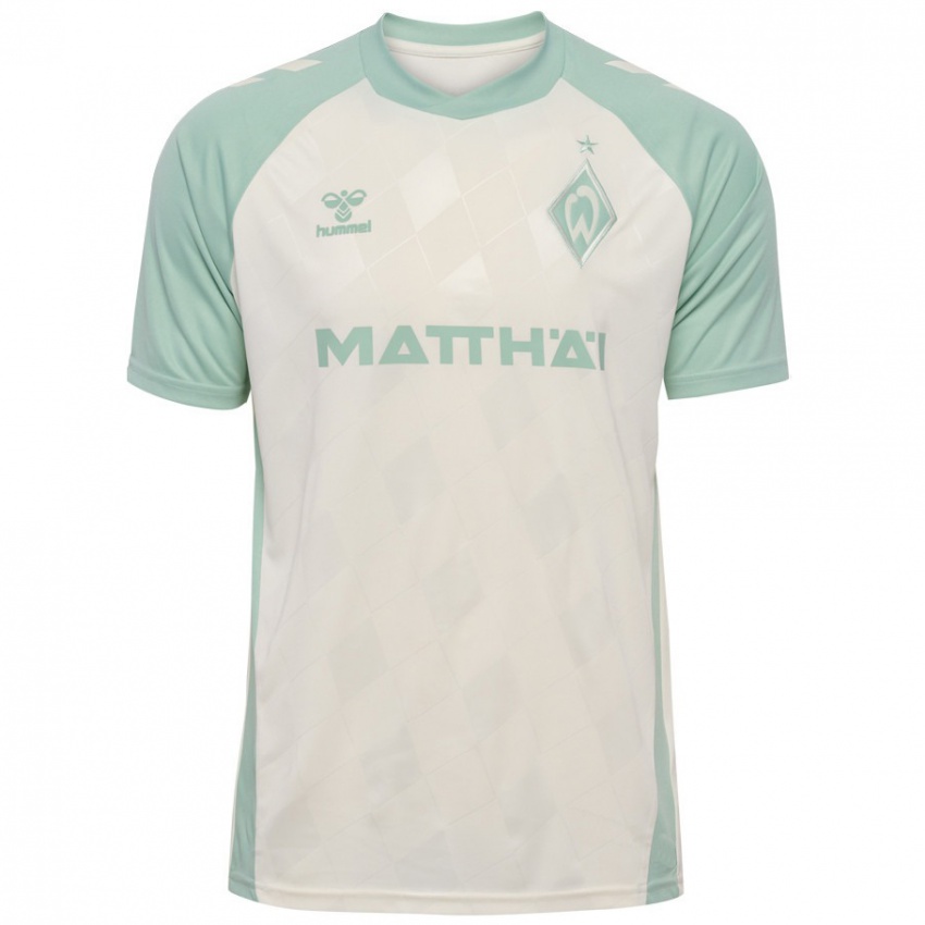 Bambino Maglia Isak Hansen-Aaröen #21 Bianco Sporco Verde Chiaro Kit Gara Away 2024/25 Maglietta