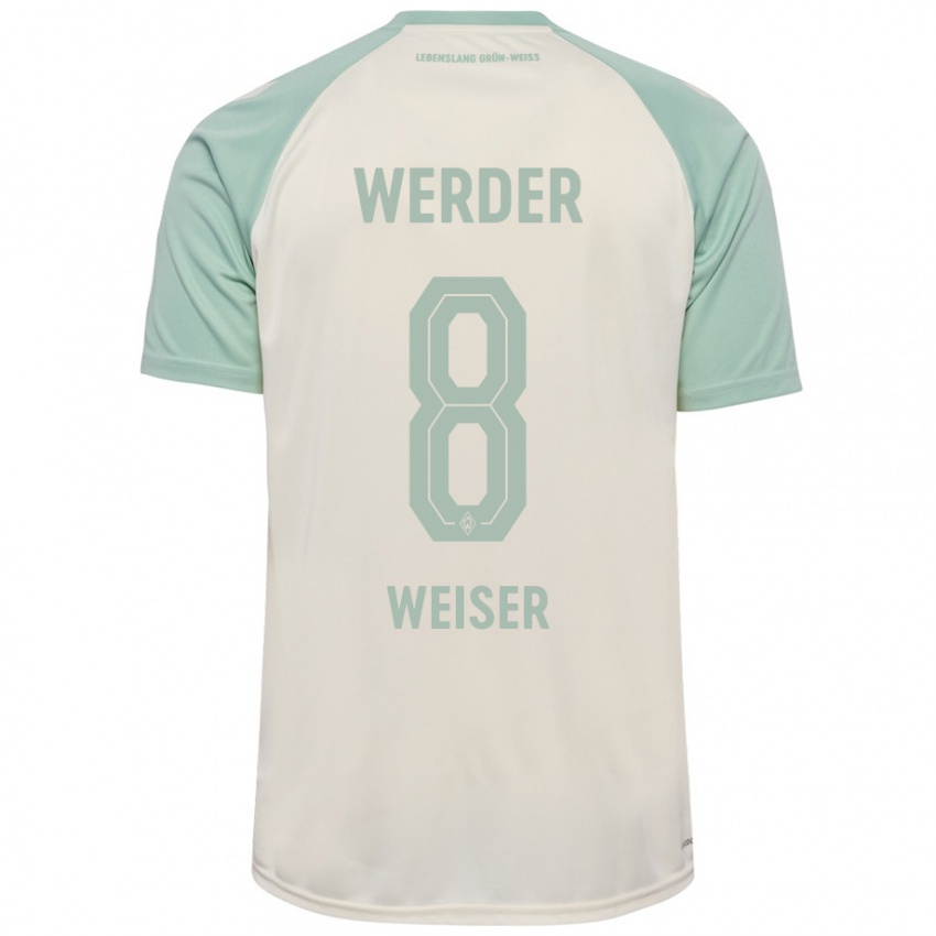 Bambino Maglia Mitchell Weiser #8 Bianco Sporco Verde Chiaro Kit Gara Away 2024/25 Maglietta