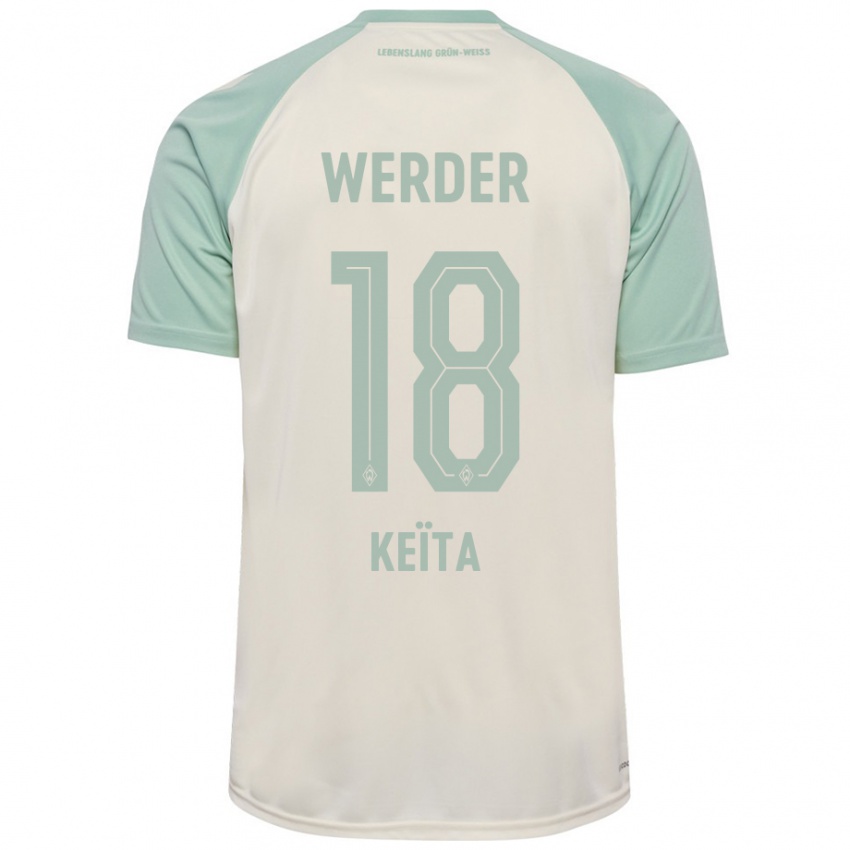 Bambino Maglia Naby Keïta #18 Bianco Sporco Verde Chiaro Kit Gara Away 2024/25 Maglietta