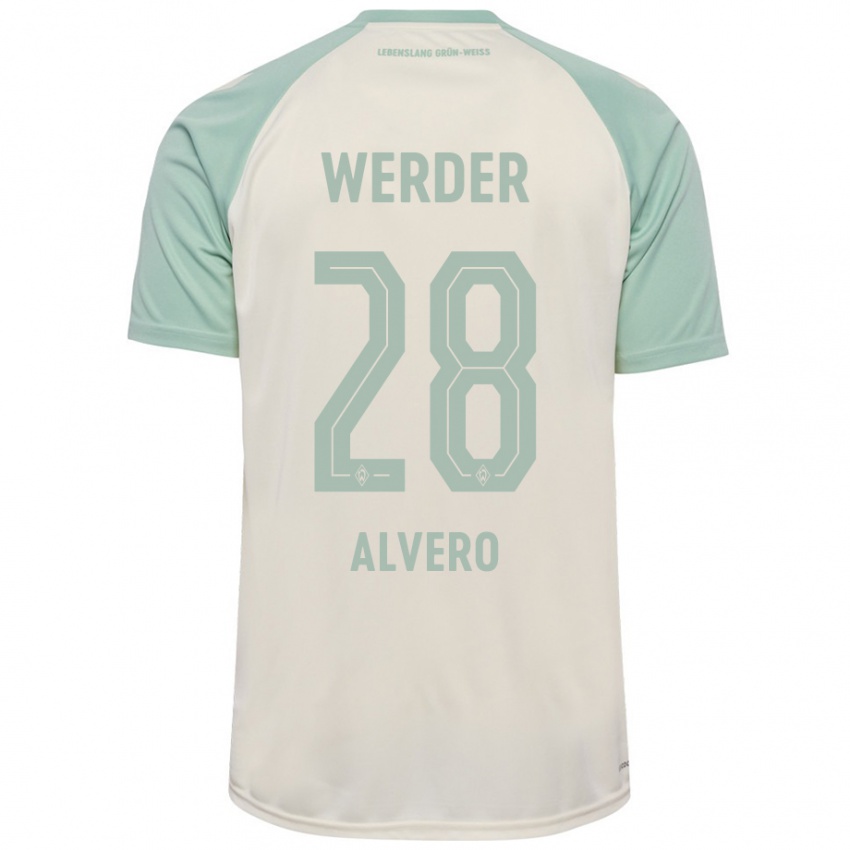 Bambino Maglia Skelly Alvero #28 Bianco Sporco Verde Chiaro Kit Gara Away 2024/25 Maglietta