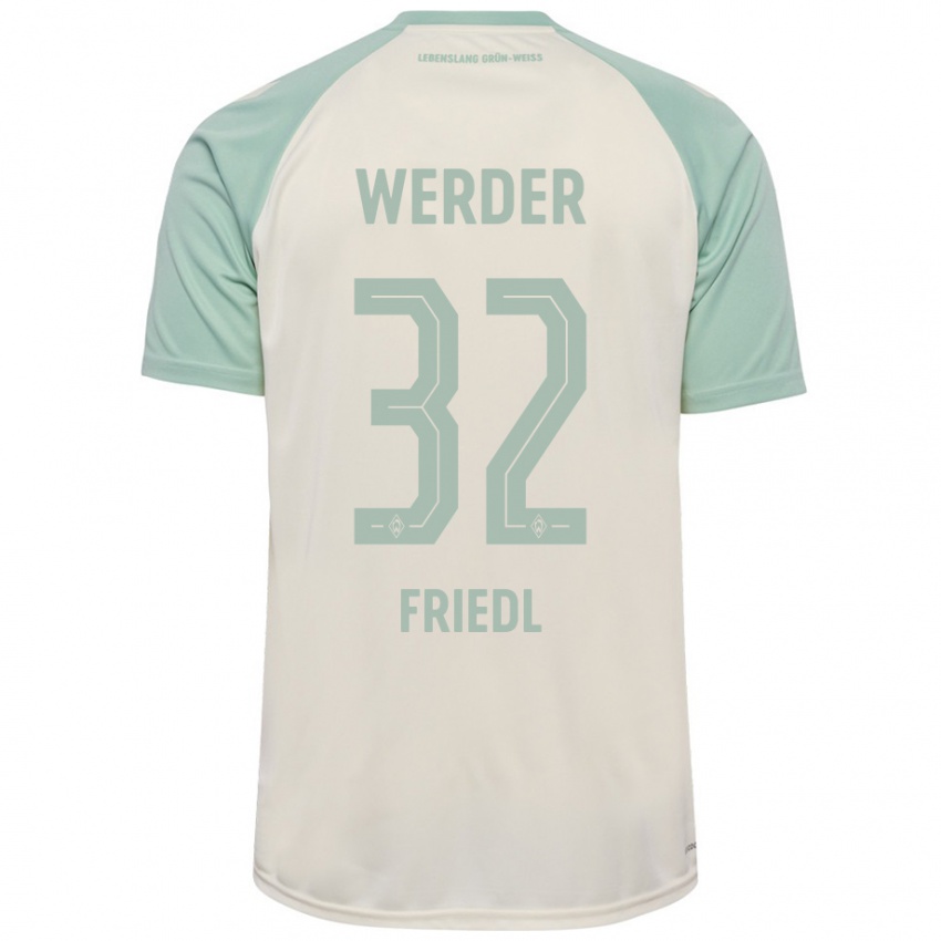 Bambino Maglia Marco Friedl #32 Bianco Sporco Verde Chiaro Kit Gara Away 2024/25 Maglietta