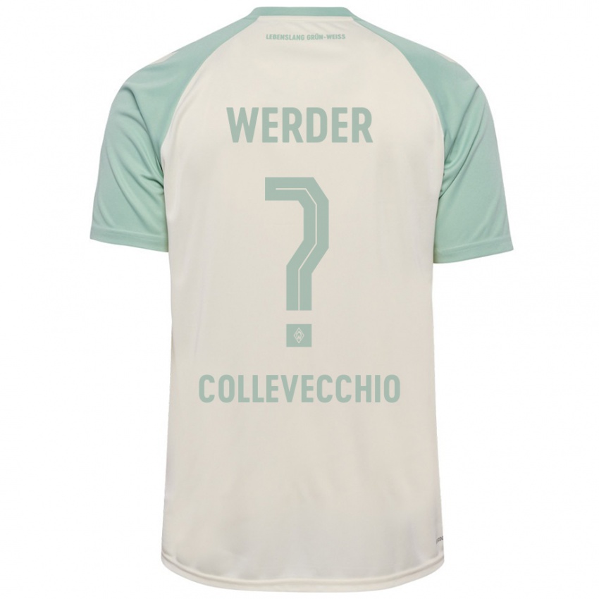 Bambino Maglia Tomás Collevecchio #0 Bianco Sporco Verde Chiaro Kit Gara Away 2024/25 Maglietta