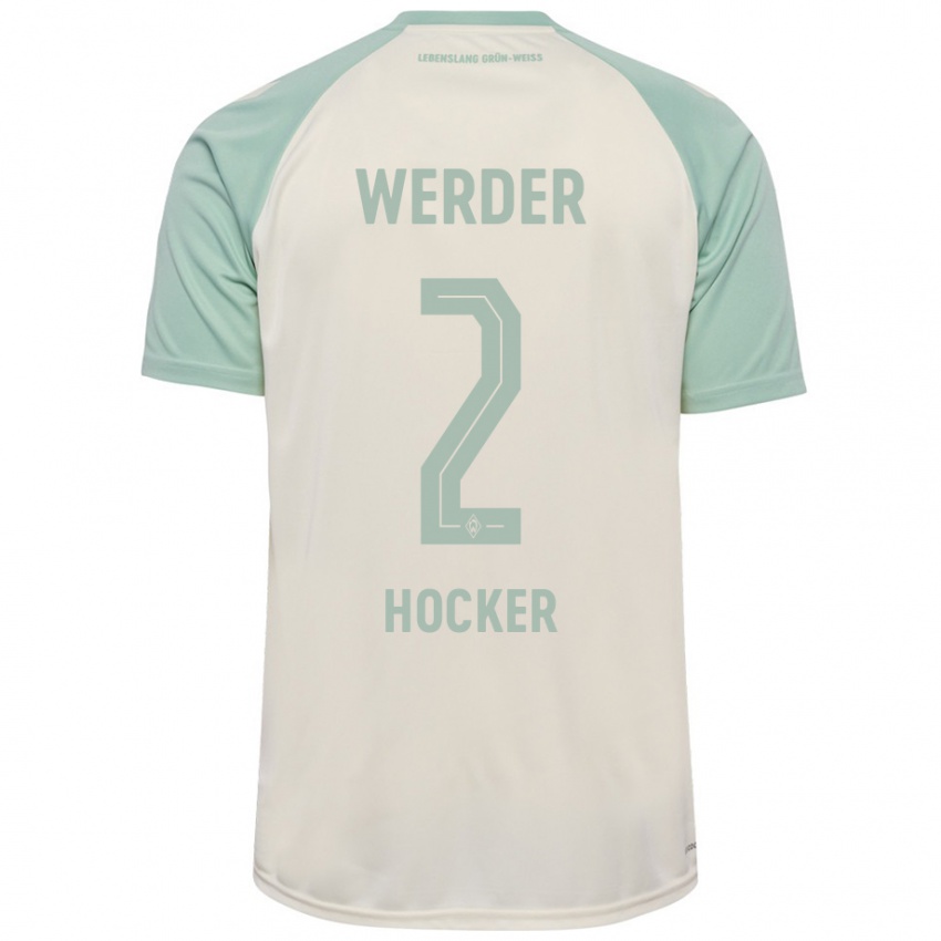 Bambino Maglia Luca Höcker #2 Bianco Sporco Verde Chiaro Kit Gara Away 2024/25 Maglietta