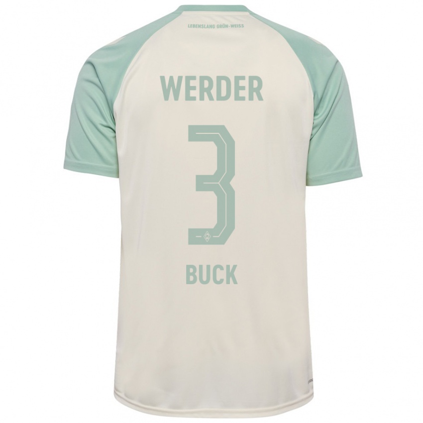 Bambino Maglia Marten Buck #3 Bianco Sporco Verde Chiaro Kit Gara Away 2024/25 Maglietta