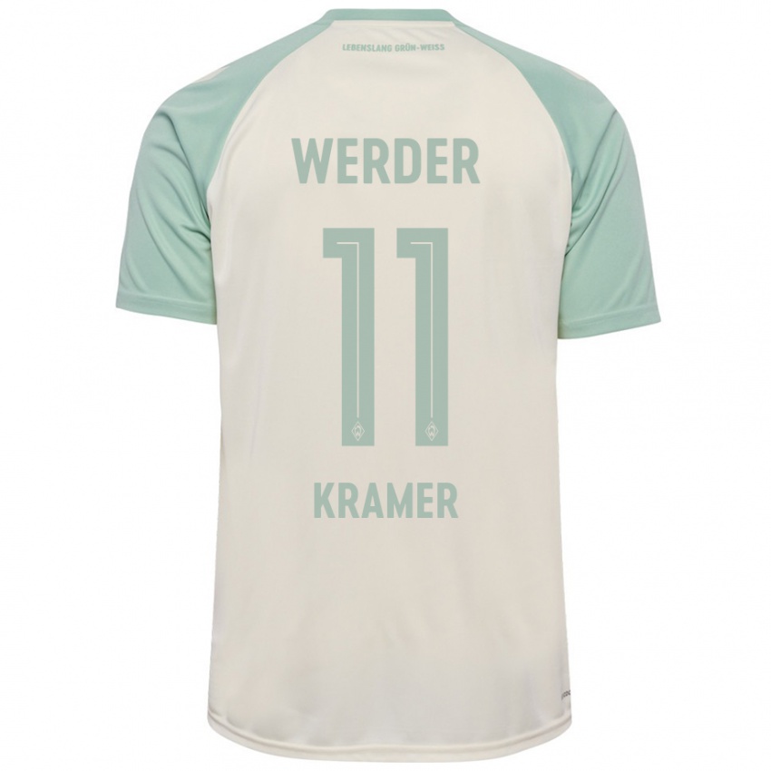 Bambino Maglia Levi-Marinus Kramer #11 Bianco Sporco Verde Chiaro Kit Gara Away 2024/25 Maglietta