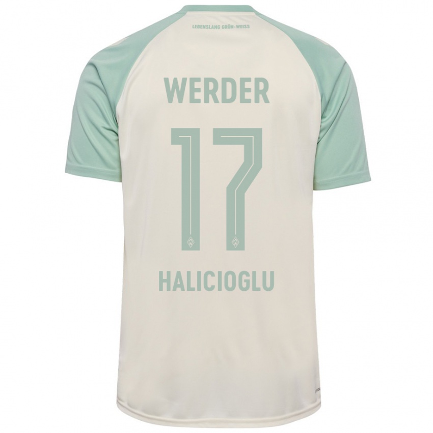 Bambino Maglia Arda Halicioglu #17 Bianco Sporco Verde Chiaro Kit Gara Away 2024/25 Maglietta