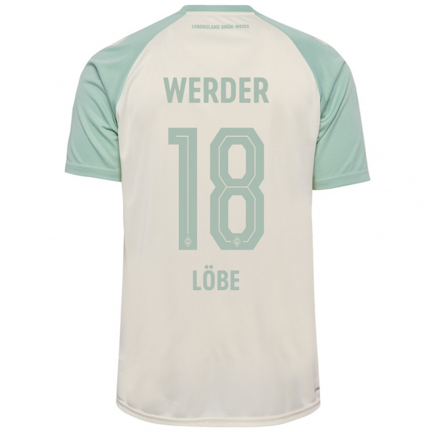 Bambino Maglia Jasper Löbe #18 Bianco Sporco Verde Chiaro Kit Gara Away 2024/25 Maglietta