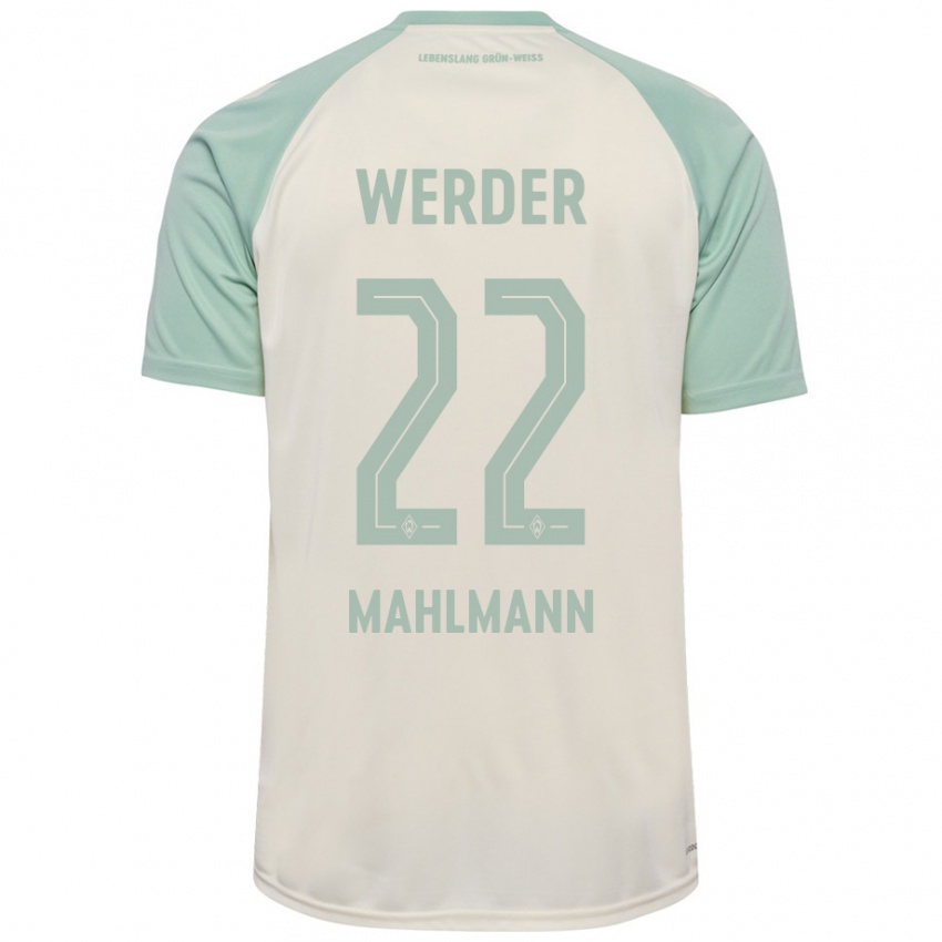 Bambino Maglia Justus Mahlmann #22 Bianco Sporco Verde Chiaro Kit Gara Away 2024/25 Maglietta