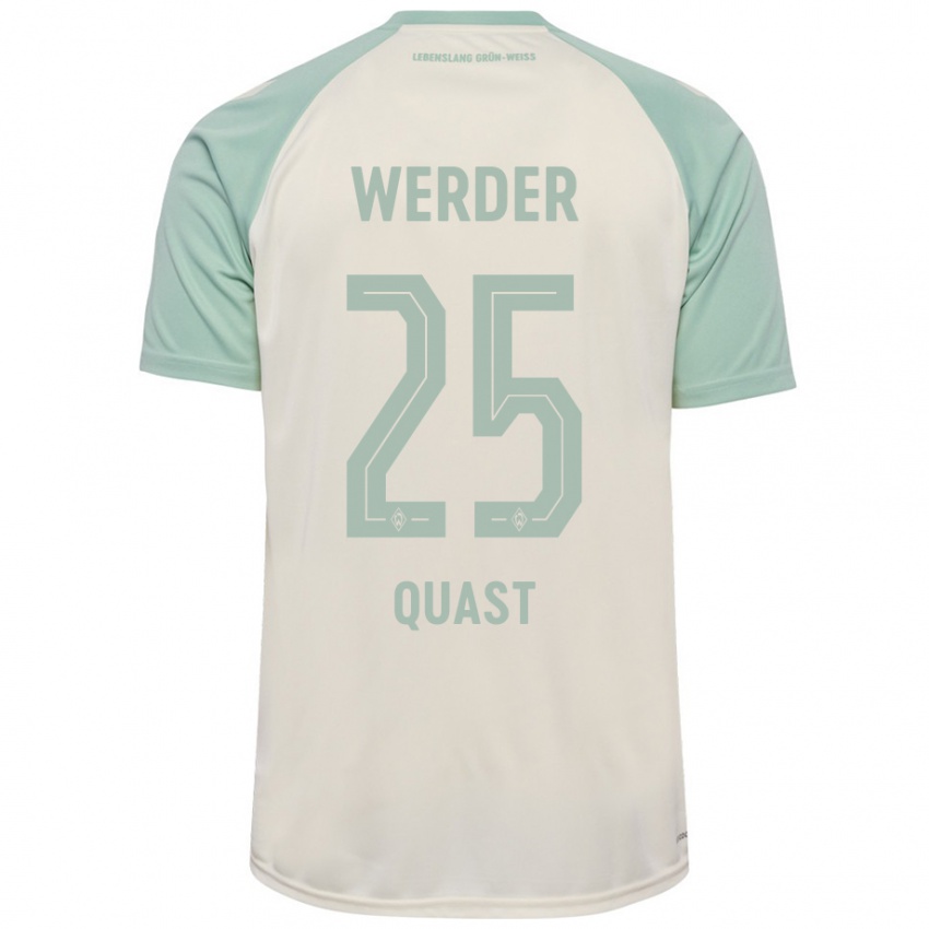 Bambino Maglia Sönke Quast #25 Bianco Sporco Verde Chiaro Kit Gara Away 2024/25 Maglietta