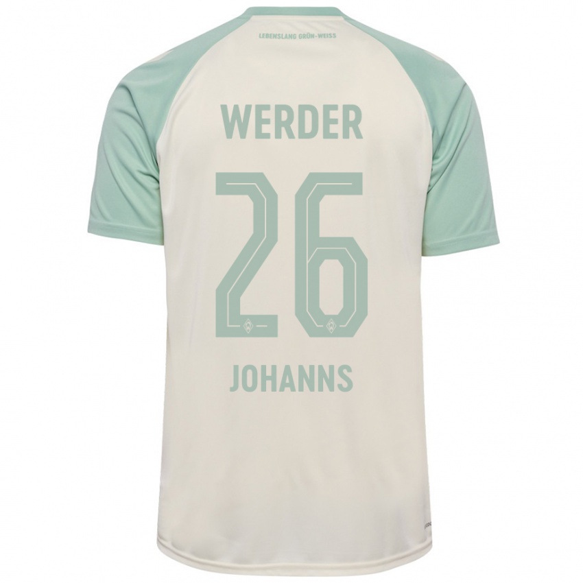 Bambino Maglia Lennart Johanns #26 Bianco Sporco Verde Chiaro Kit Gara Away 2024/25 Maglietta