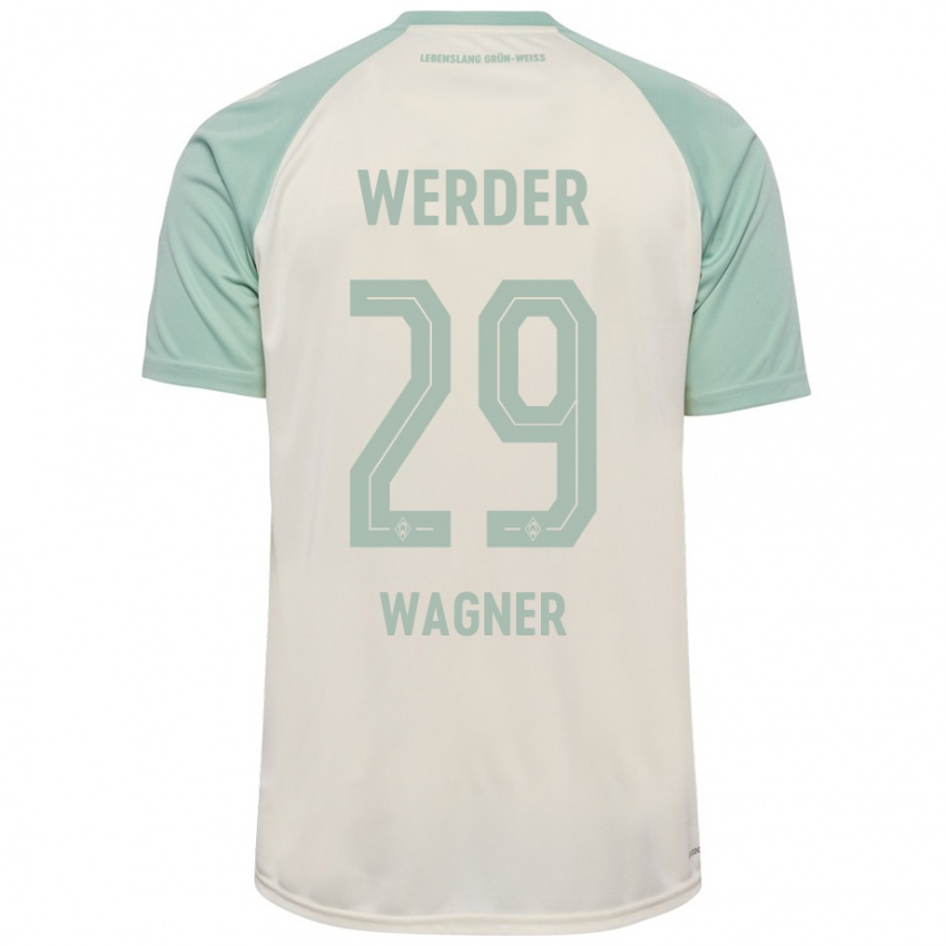 Bambino Maglia Paul Wagner #29 Bianco Sporco Verde Chiaro Kit Gara Away 2024/25 Maglietta