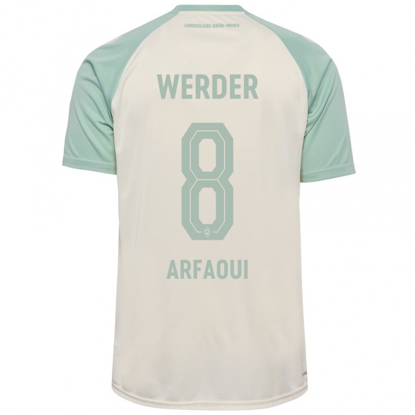 Bambino Maglia Amira Arfaoui #8 Bianco Sporco Verde Chiaro Kit Gara Away 2024/25 Maglietta