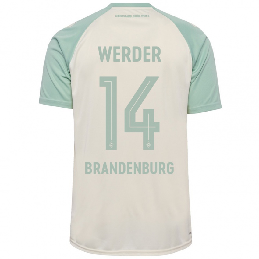 Bambino Maglia Michaela Brandenburg #14 Bianco Sporco Verde Chiaro Kit Gara Away 2024/25 Maglietta