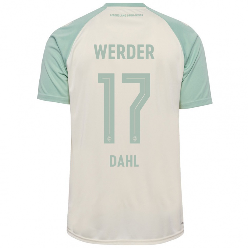 Bambino Maglia Amira Dahl #17 Bianco Sporco Verde Chiaro Kit Gara Away 2024/25 Maglietta