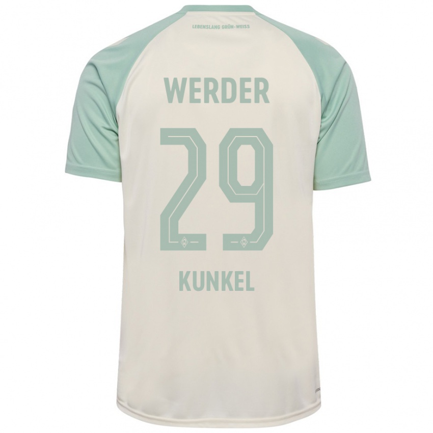 Bambino Maglia Melina Kunkel #29 Bianco Sporco Verde Chiaro Kit Gara Away 2024/25 Maglietta