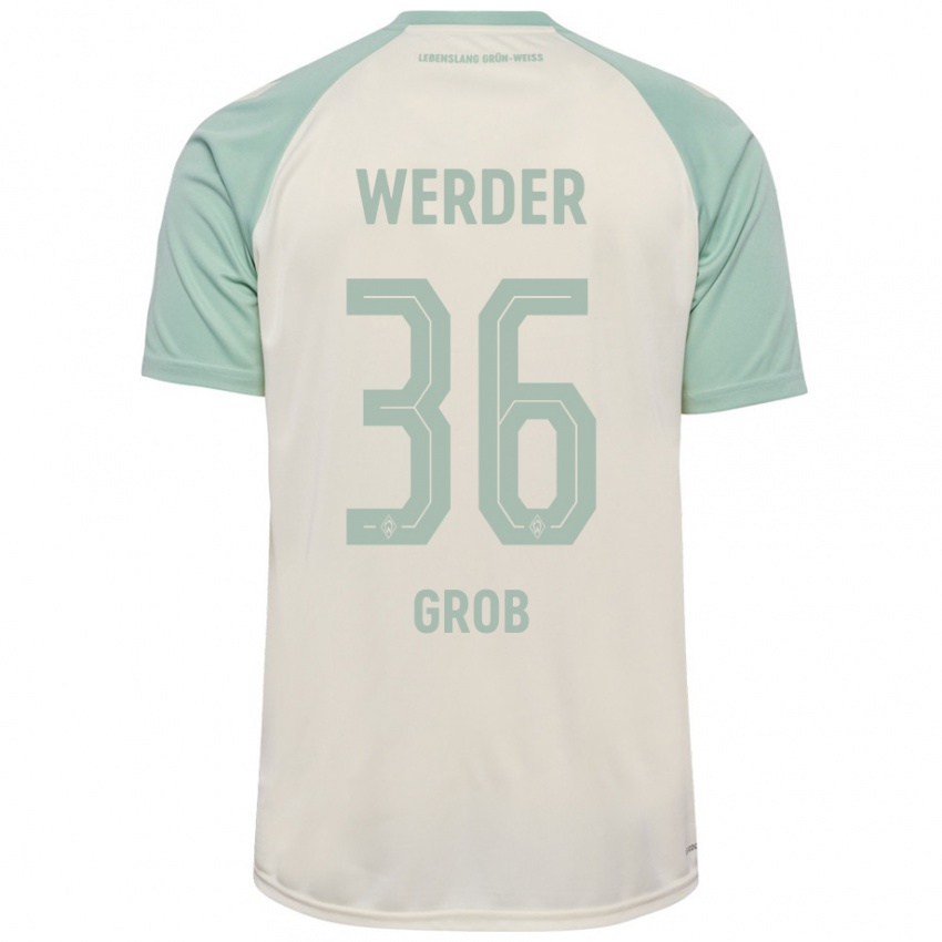 Bambino Maglia Christian Groß #36 Bianco Sporco Verde Chiaro Kit Gara Away 2024/25 Maglietta