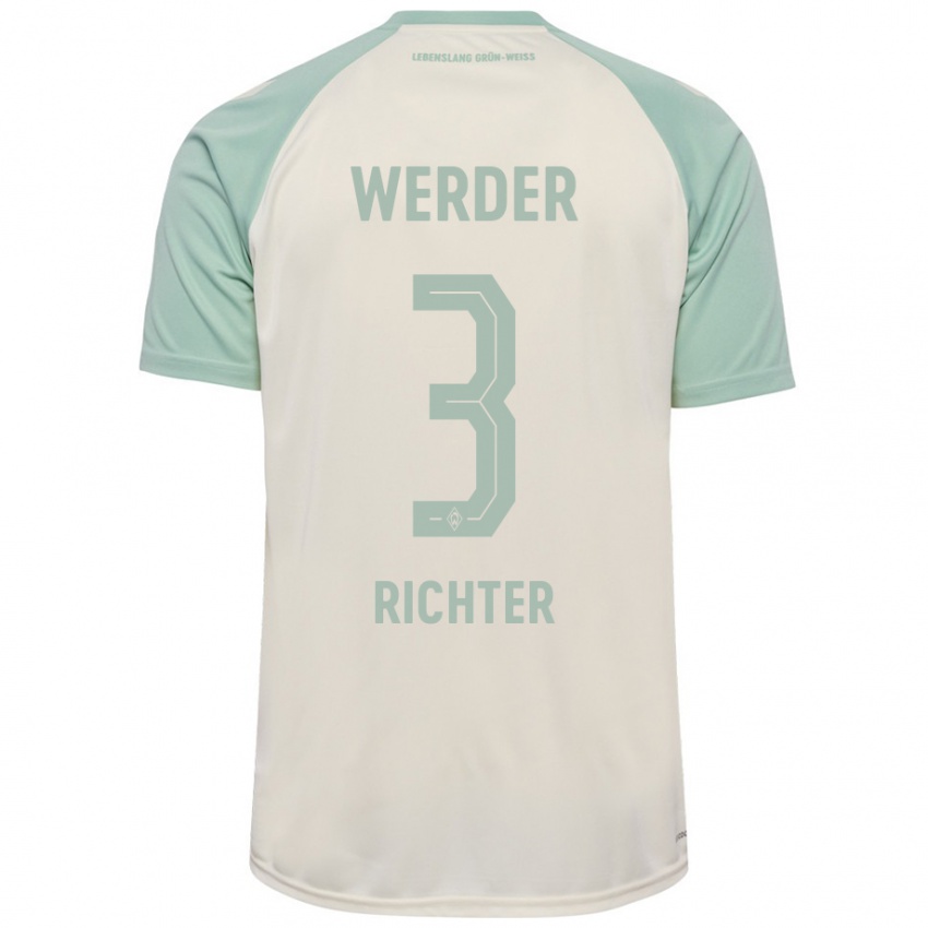 Bambino Maglia Mathis Richter #3 Bianco Sporco Verde Chiaro Kit Gara Away 2024/25 Maglietta