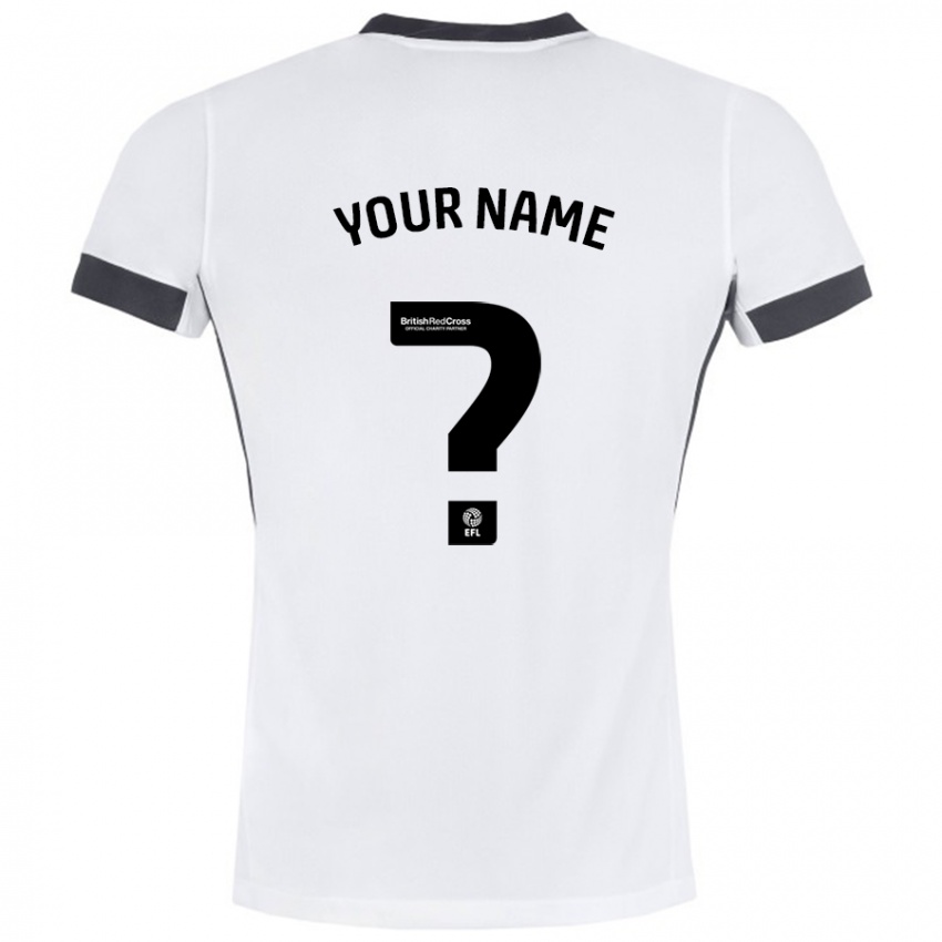 Bambino Maglia Il Tuo Nome #0 Bianco Nero Kit Gara Away 2024/25 Maglietta