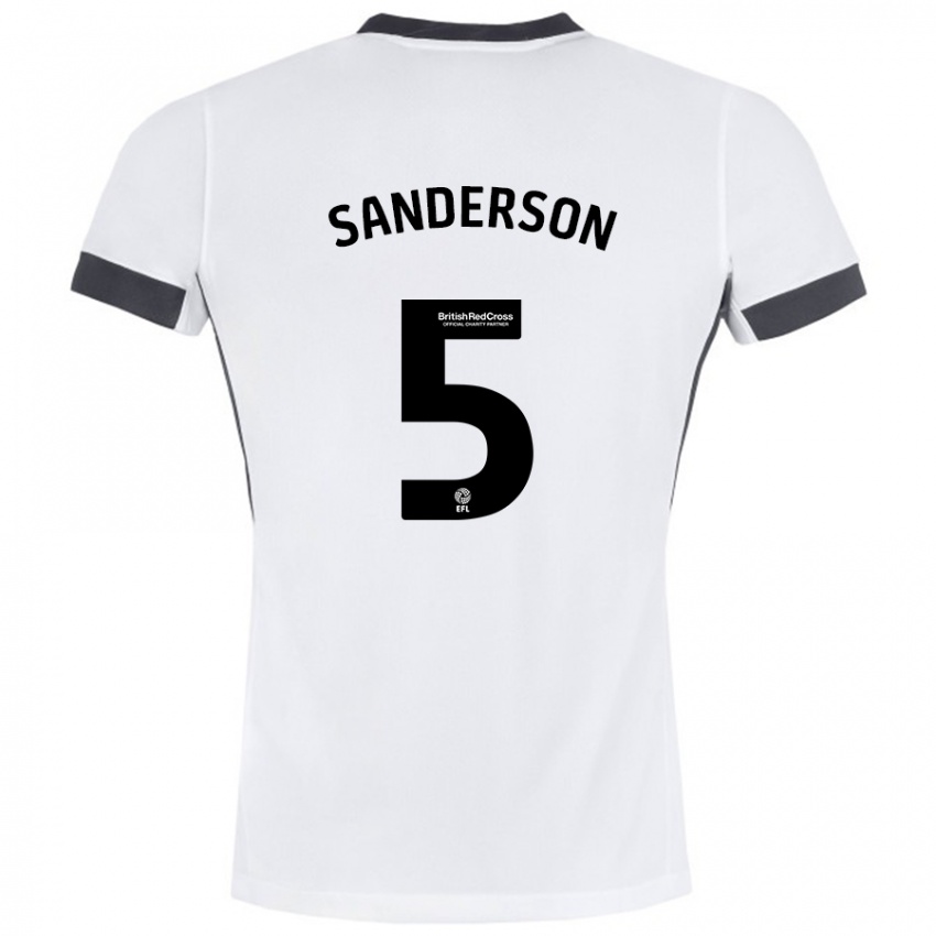 Bambino Maglia Dion Sanderson #5 Bianco Nero Kit Gara Away 2024/25 Maglietta