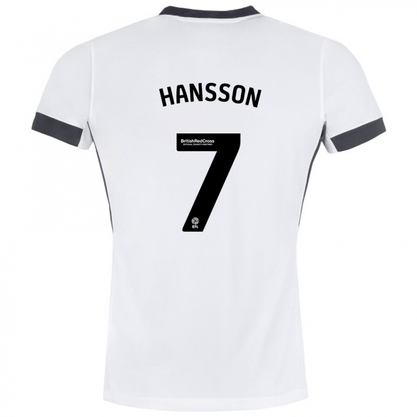 Bambino Maglia Emil Hansson #7 Bianco Nero Kit Gara Away 2024/25 Maglietta