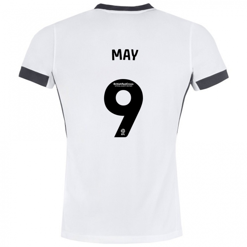 Bambino Maglia Alfie May #9 Bianco Nero Kit Gara Away 2024/25 Maglietta