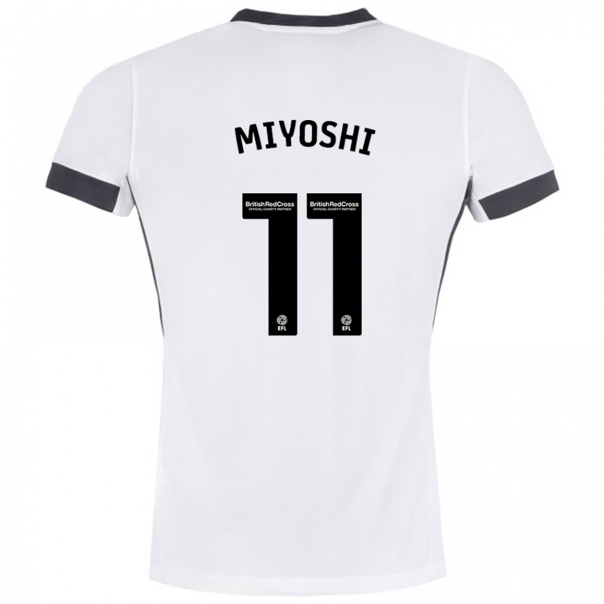 Bambino Maglia Koji Miyoshi #11 Bianco Nero Kit Gara Away 2024/25 Maglietta