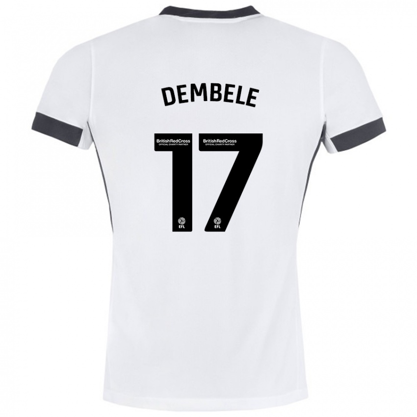 Bambino Maglia Siriki Dembélé #17 Bianco Nero Kit Gara Away 2024/25 Maglietta