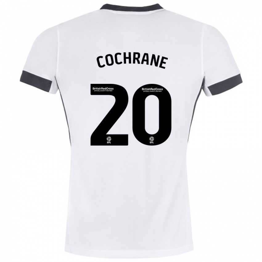 Bambino Maglia Alex Cochrane #20 Bianco Nero Kit Gara Away 2024/25 Maglietta