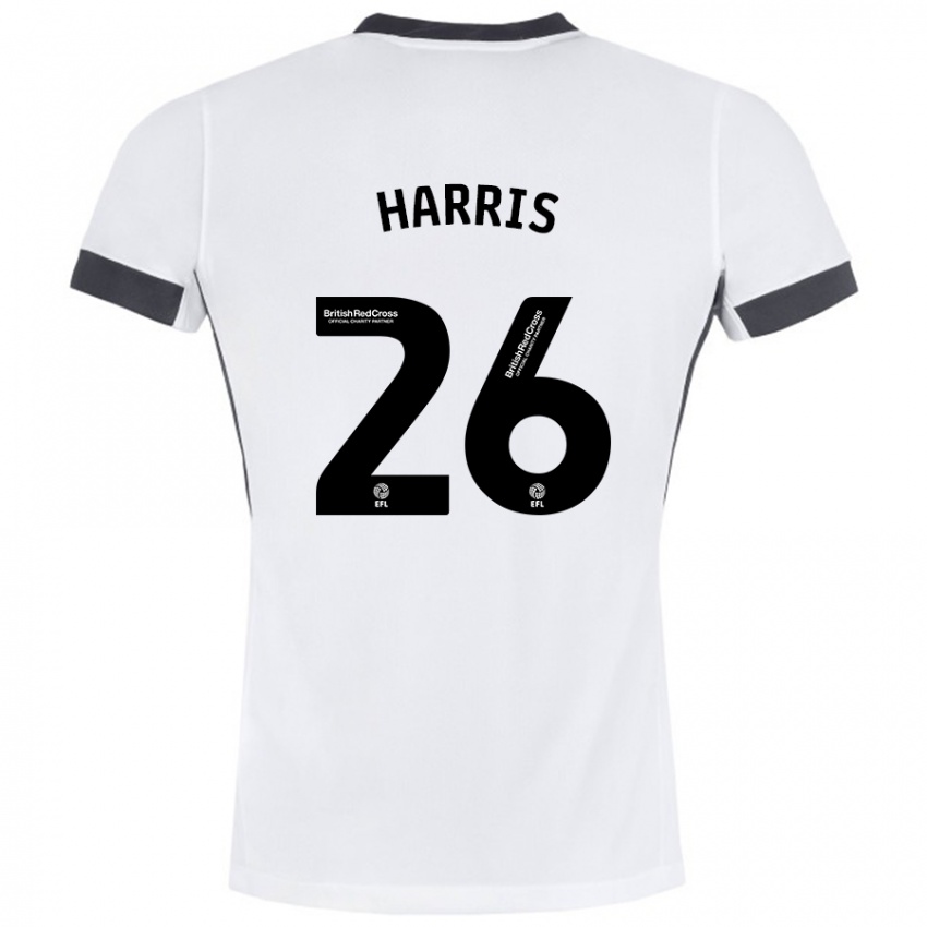 Bambino Maglia Luke Harris #26 Bianco Nero Kit Gara Away 2024/25 Maglietta