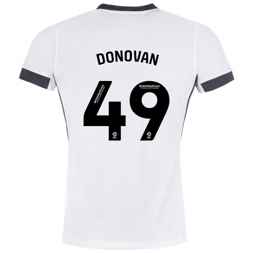 Bambino Maglia Romelle Donovan #49 Bianco Nero Kit Gara Away 2024/25 Maglietta