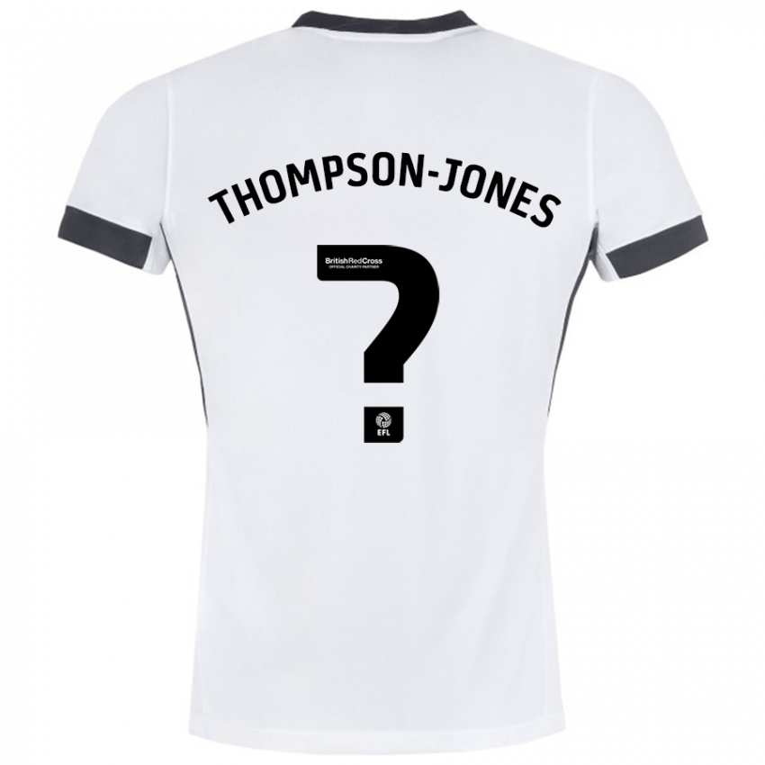 Bambino Maglia Riquelme Thompson-Jones #0 Bianco Nero Kit Gara Away 2024/25 Maglietta