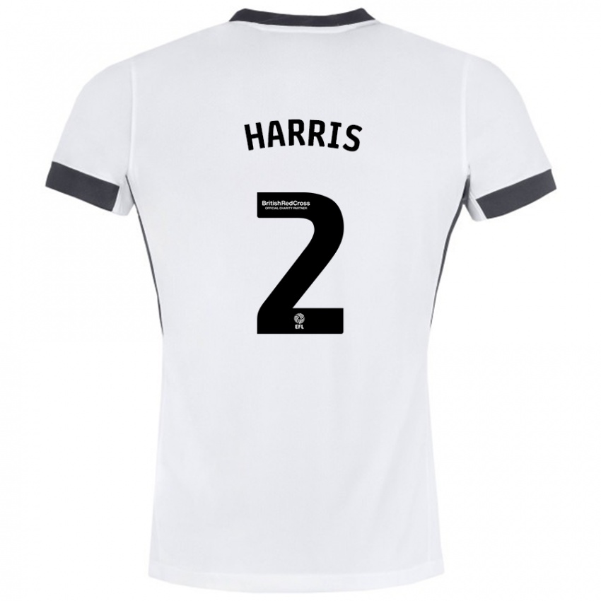 Bambino Maglia Martha Harris #2 Bianco Nero Kit Gara Away 2024/25 Maglietta