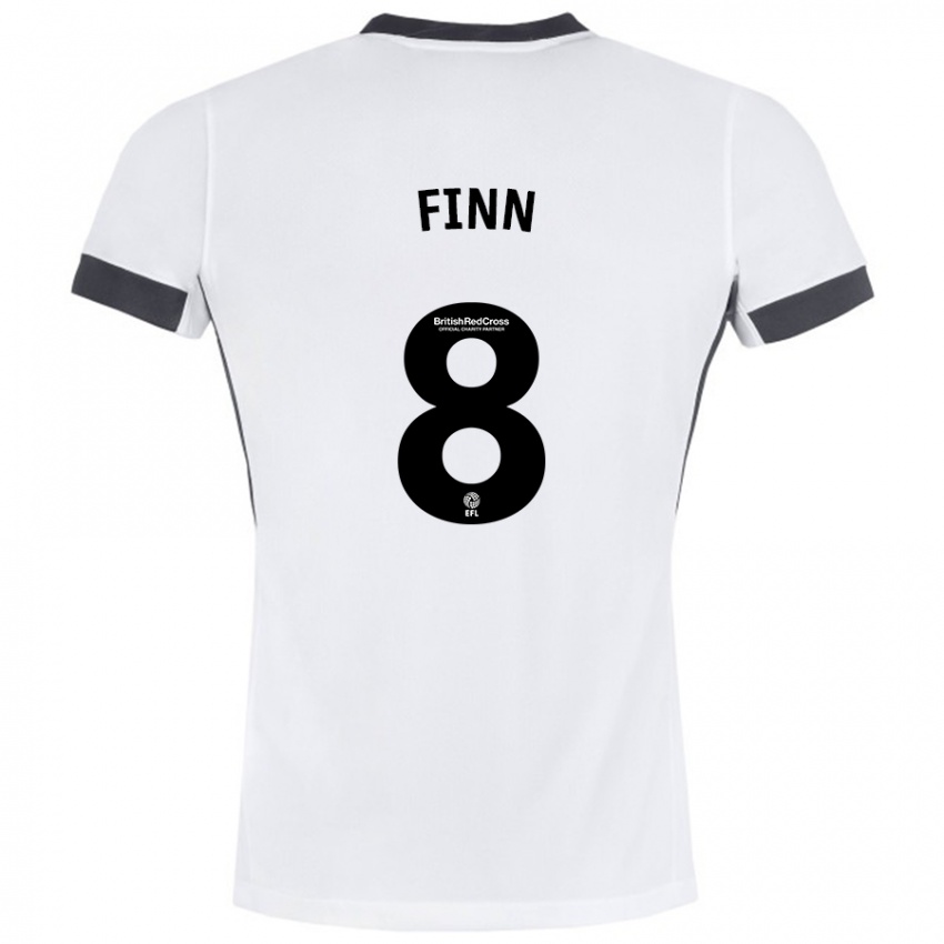 Bambino Maglia Jamie Finn #8 Bianco Nero Kit Gara Away 2024/25 Maglietta