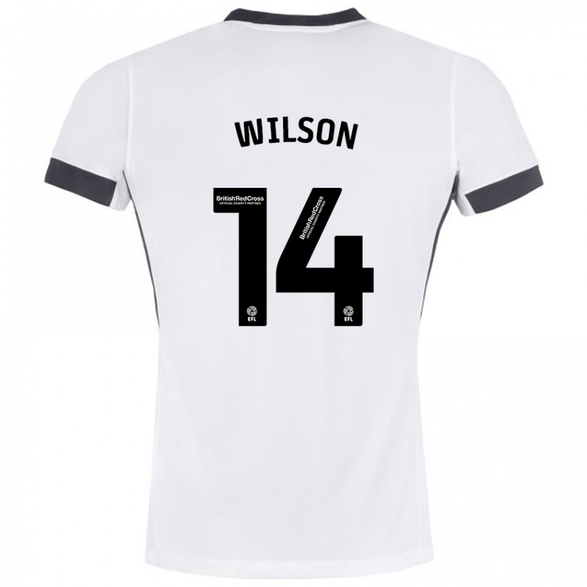 Bambino Maglia Siobhan Wilson #14 Bianco Nero Kit Gara Away 2024/25 Maglietta