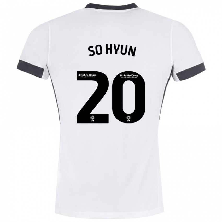 Bambino Maglia Cho So-Hyun #20 Bianco Nero Kit Gara Away 2024/25 Maglietta