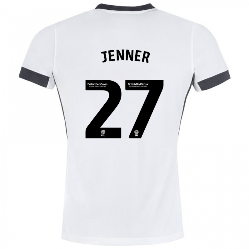 Bambino Maglia Abbi Jenner #27 Bianco Nero Kit Gara Away 2024/25 Maglietta