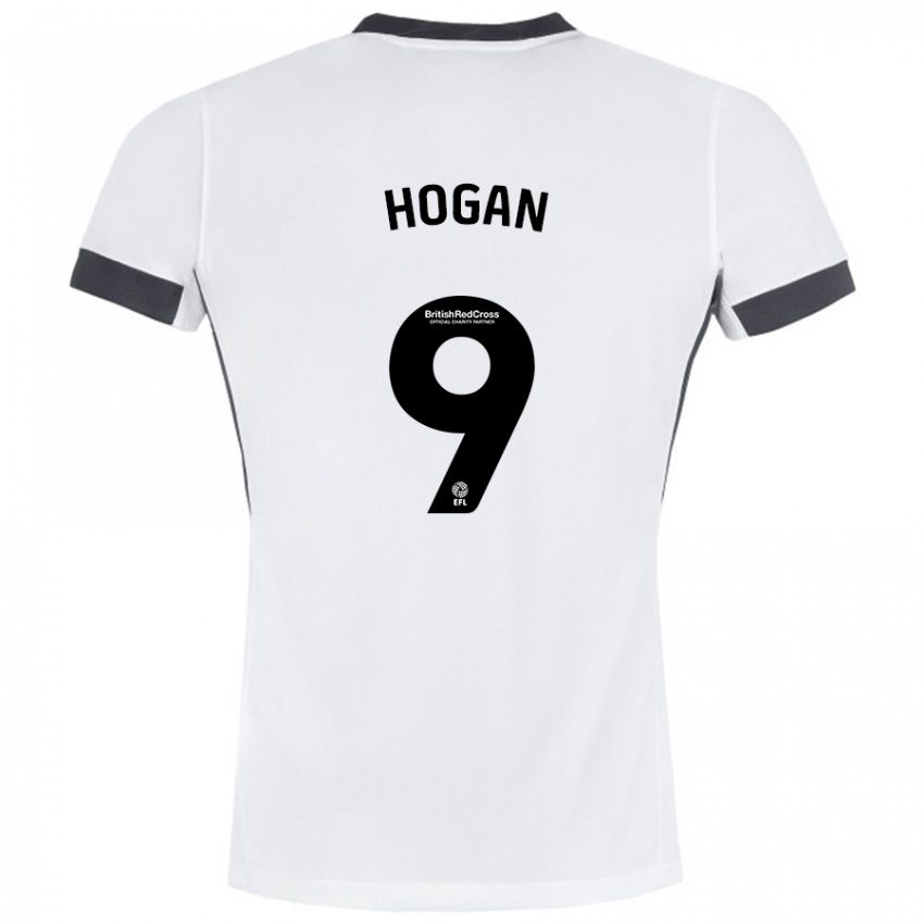 Bambino Maglia Scott Hogan #9 Bianco Nero Kit Gara Away 2024/25 Maglietta